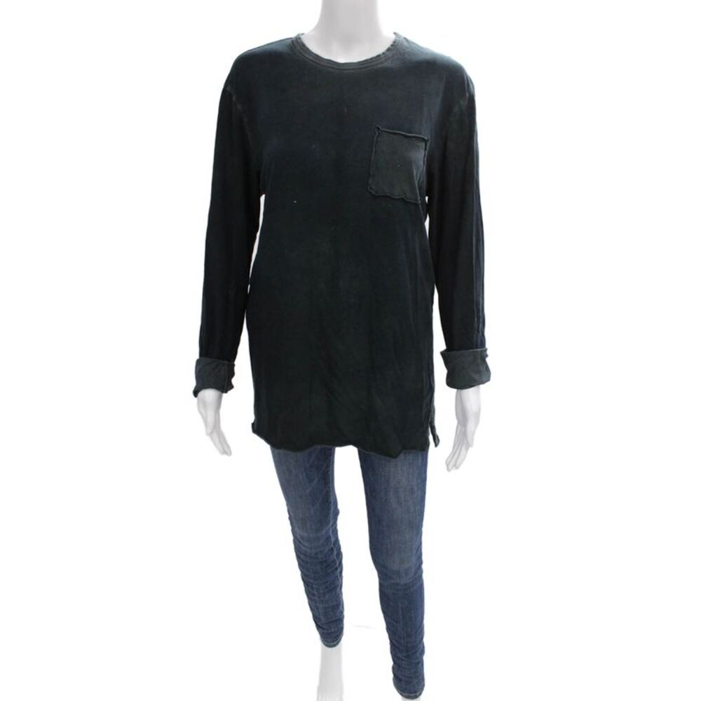 Cotton Citizen Women Tunic Gray Crew Neck Long Sleeve Supima Cotton Size M